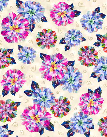 Floral Fascination Spaced Floral on Cream