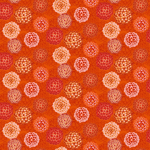 Happiness Pompom Dahlias Orange Multi