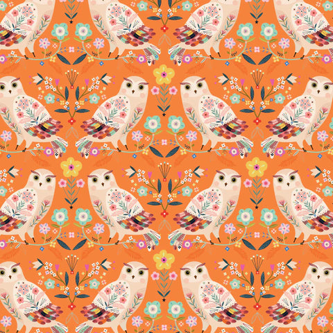Animal Magic Owls on Orange