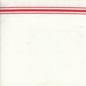 Toweling white w/ red