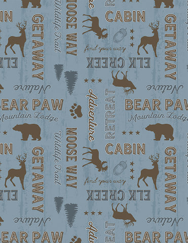 Wildlife Trail Animals on Blue with Text