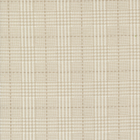 Farmhouse Flannel Houndstooth Plaid Cream 108"