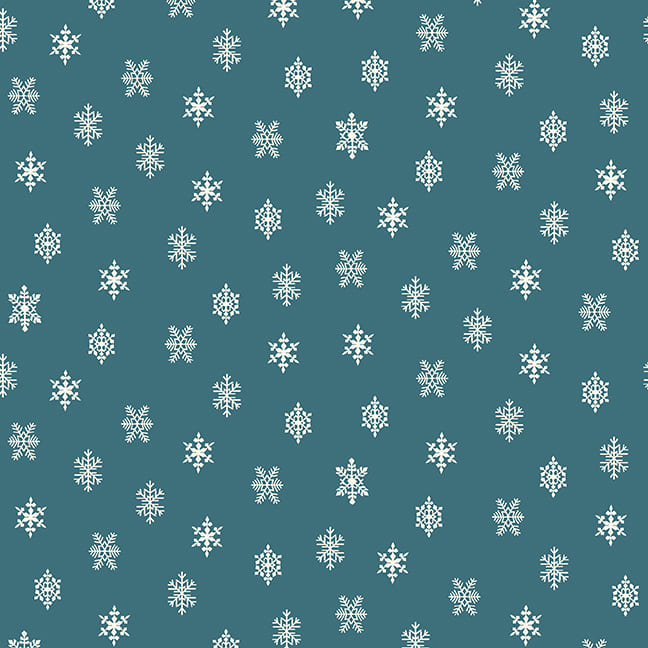 Vintage Christmas Snowflakes on Teal