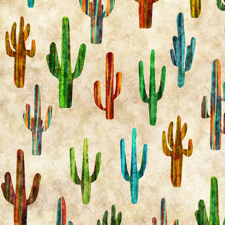 Sierra Sunset Colorful Cactus on Cream