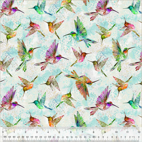 Hummingbird's Charm Birds in Flight Morning Dew