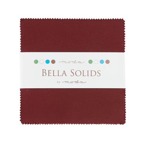Bella Solids Charm Pack Burgundy