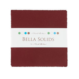 Bella Solids Charm Pack Burgundy