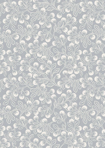 Secret Winter Garden Snowberries on Gray Flannel