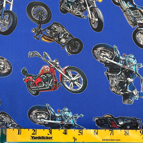 Motorcycles on Blue