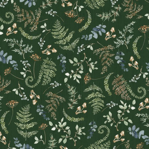 Misty Vistas Ferns & Foliage Dark Green