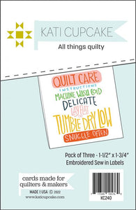 Sew-in Label Quilt Care