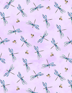 Fanciful Flight Dragonflies on Purple
