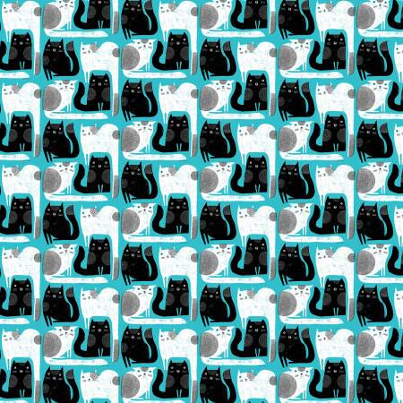 Purrfect Cats Turquoise Puzzle Cats