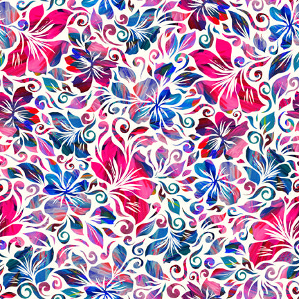 Floral Fascination Small Packed Floral on White