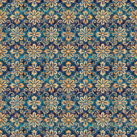 Heirloom Small Floral on Blue