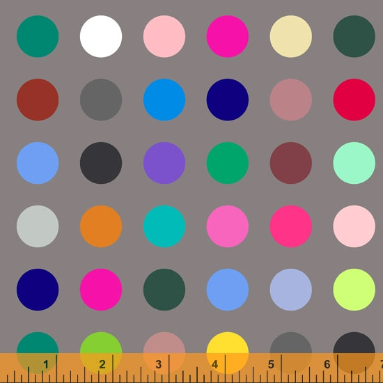 Gray w/ multi colored dots 108"