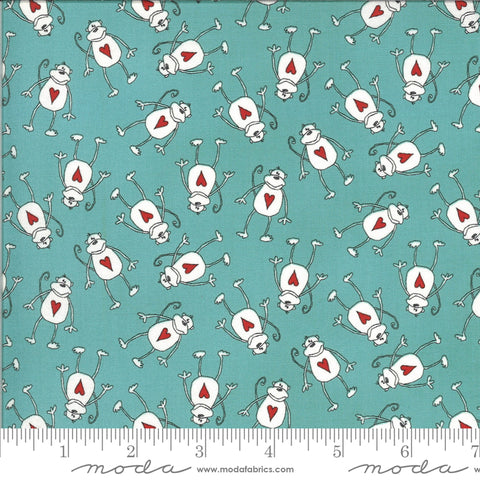 Animal Crackers monkeys on turquoise