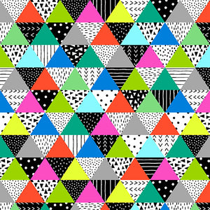 Blk/Wht/Bright Patterned Triangles