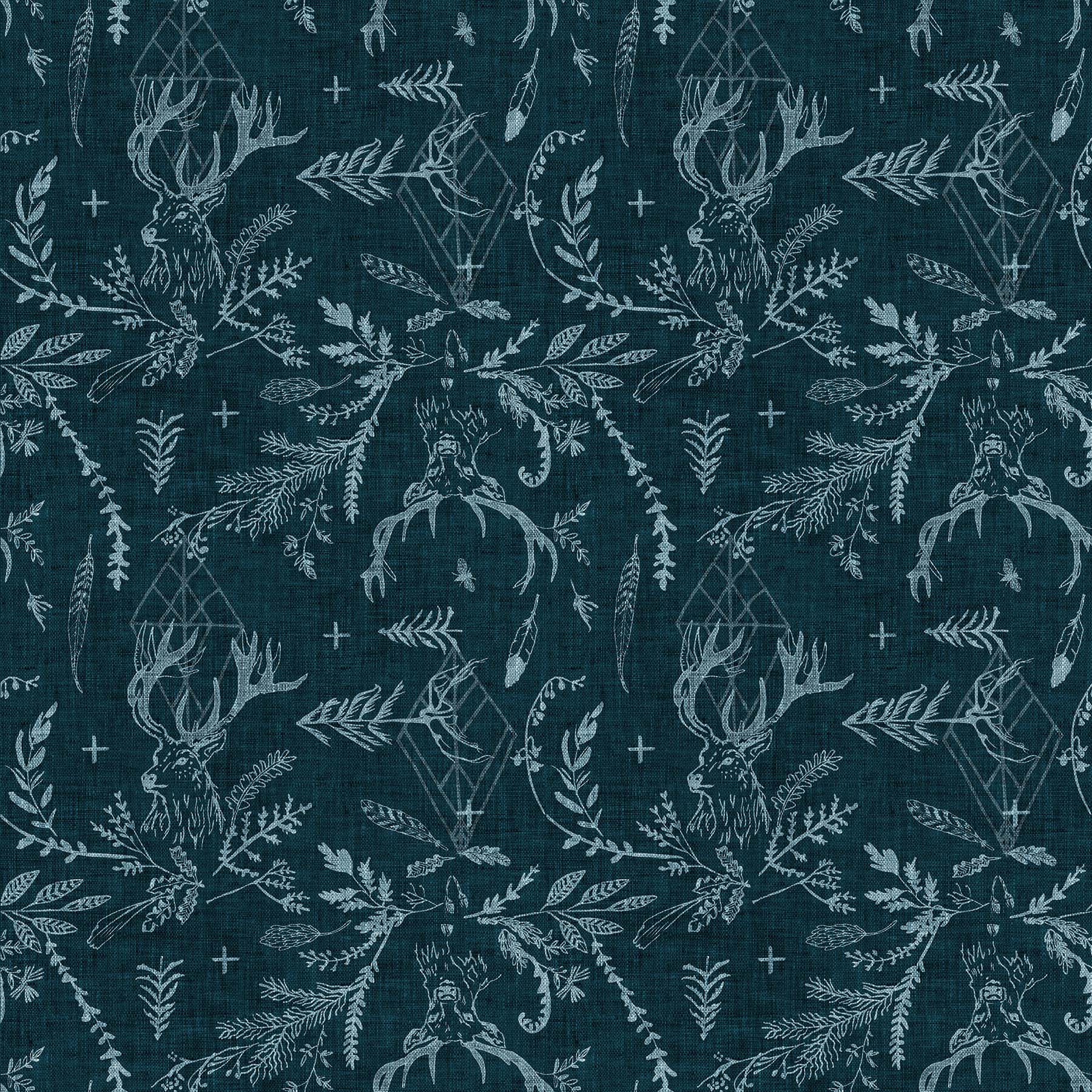 Forest Fable Foliage on Navy