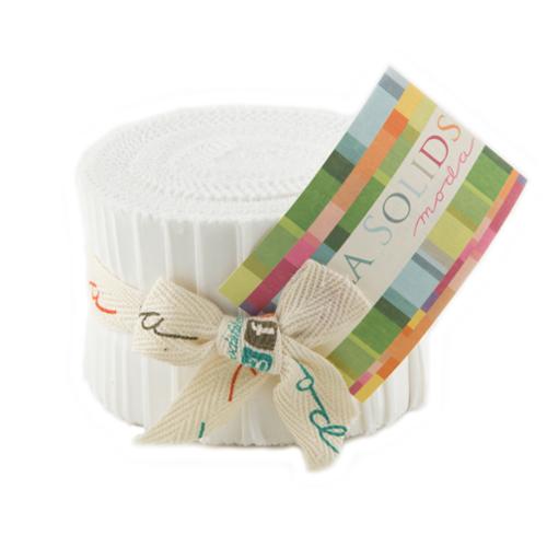 Bella Solids Junior Jelly Roll White Bleached