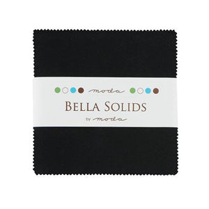 Bella Solids Charm Pack Black