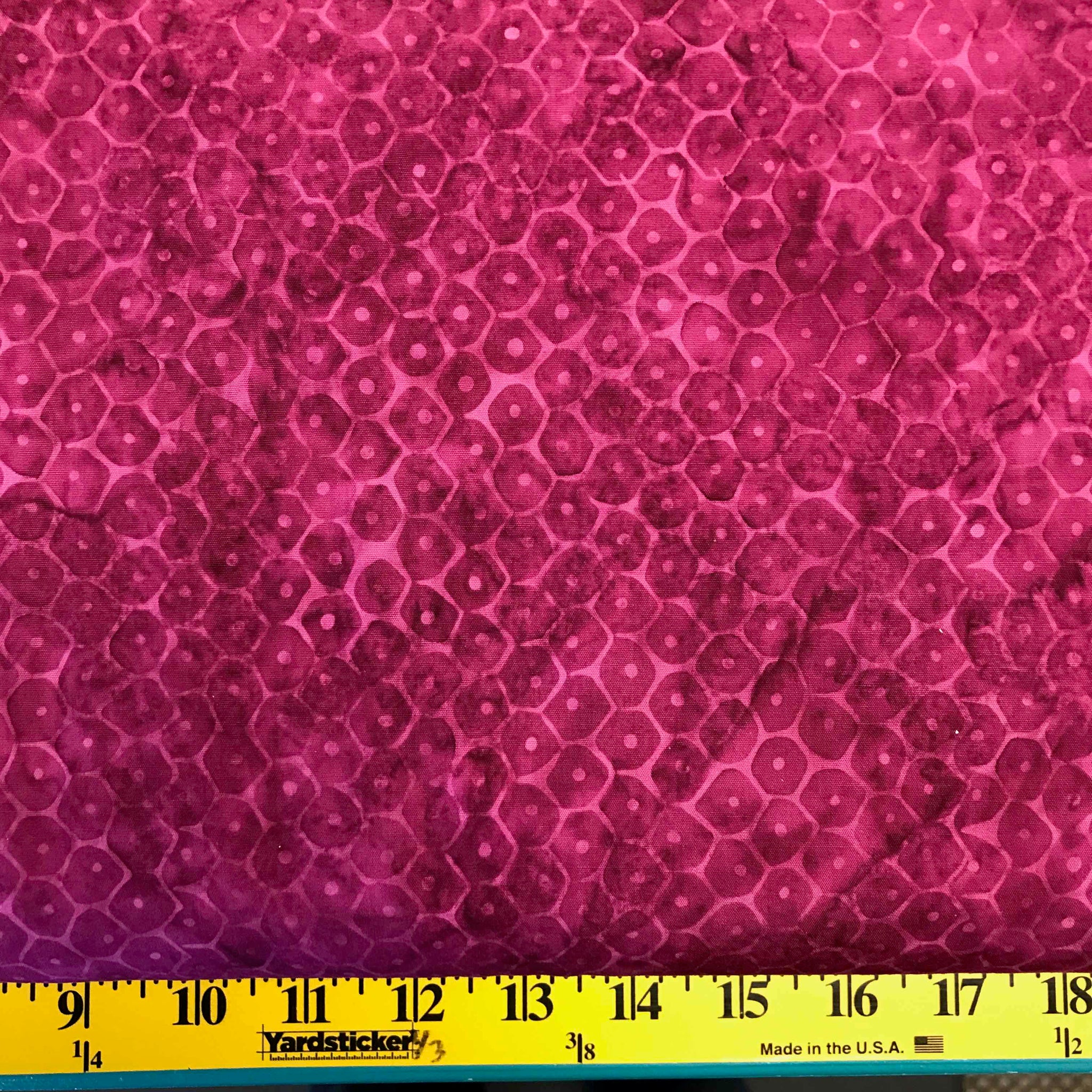 Magenta Hexagons Batik