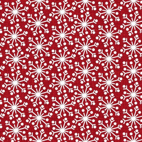 Snowdays Snowflakes on Red Flannel