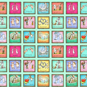 From the Heart Small Squares on Lt. Turquoise