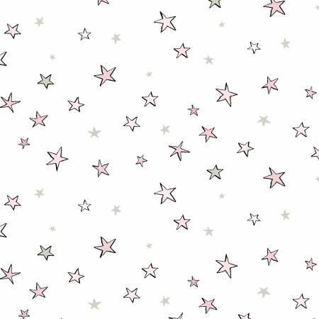 Guess How Much I Love You Pink Stars on White