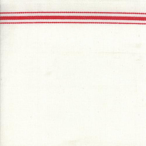 Toweling white w/ red